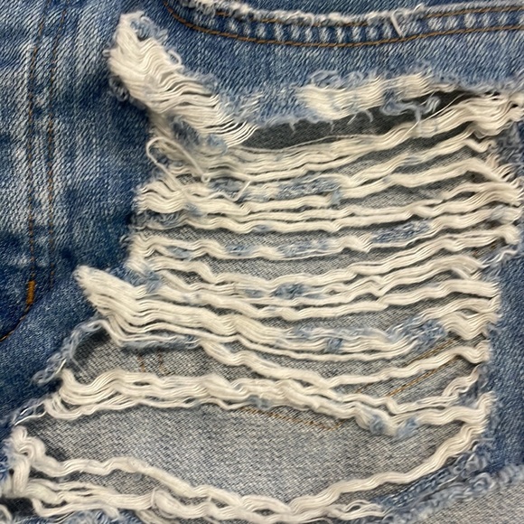 Carmar Los Angeles distressed denim button down shorts size 27 - Picture 5 of 7